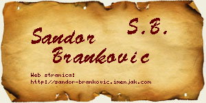 Šandor Branković vizit kartica